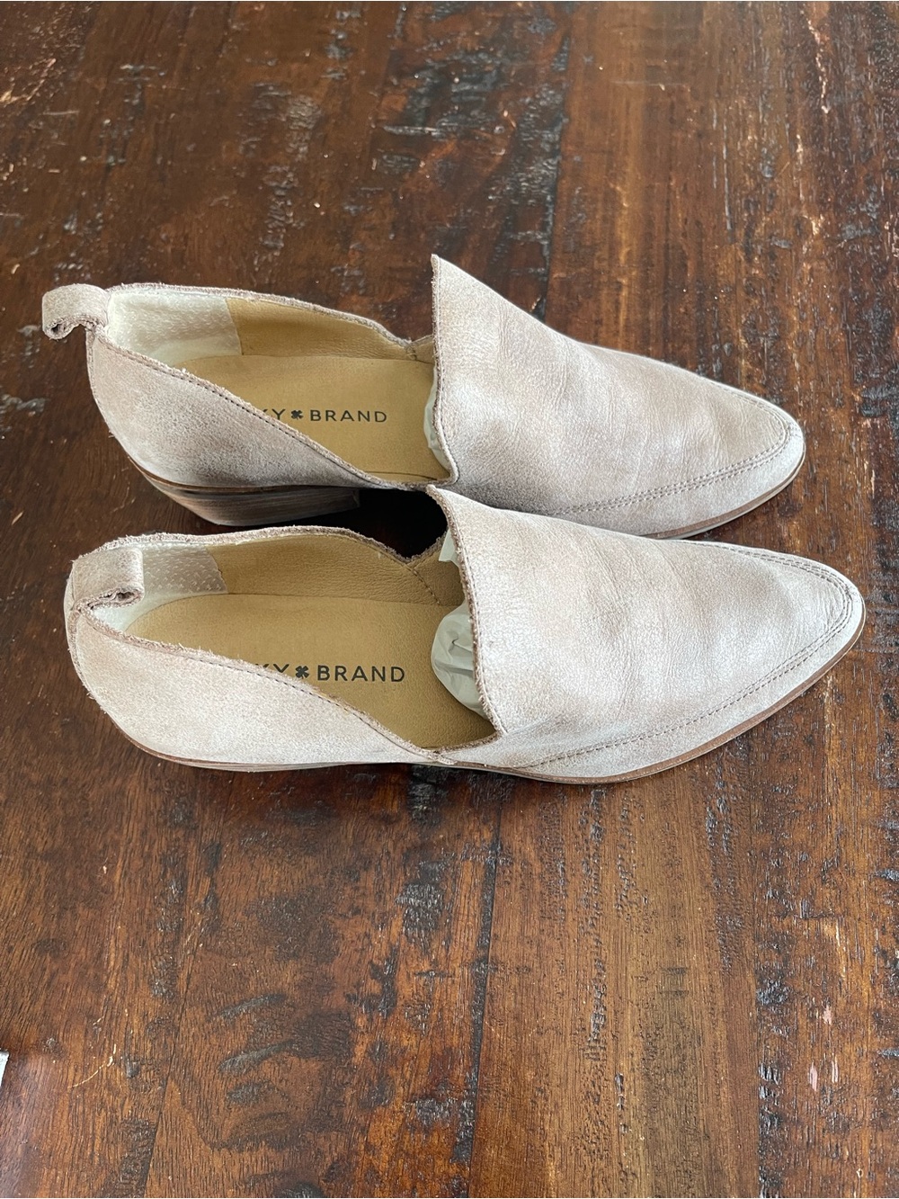 Lucky Brand Women's Light Taupe Suede Slip-On Loafers
